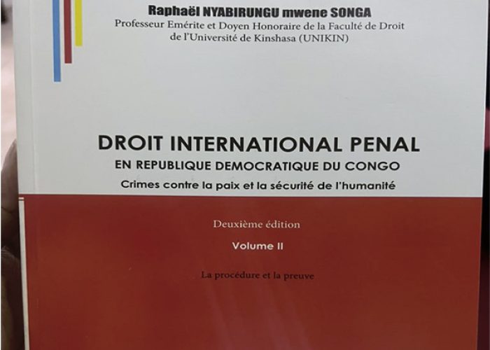 Vernissage de l’ouvrage Droit international pénal du Doyen Honoraire Raphaël Nyabirungu, ce 18 novembre 2022 à Kinshasa